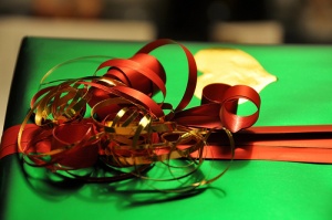 Christmas Gift in Green Wrapper